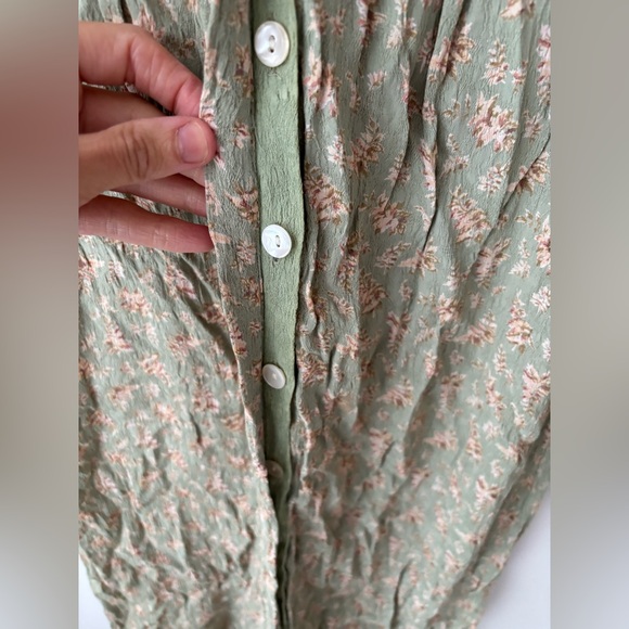 Vintage April Cornell Floral Dress Cottagecore Prairie Button Front Tie Back - Picture 6 of 12